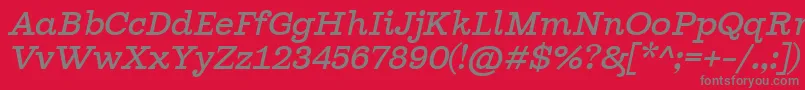 GhostlightLightitalic Font – Gray Fonts on Red Background