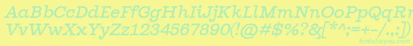 GhostlightLightitalic Font – Green Fonts on Yellow Background