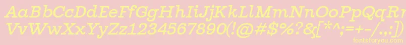 GhostlightLightitalic Font – Yellow Fonts on Pink Background