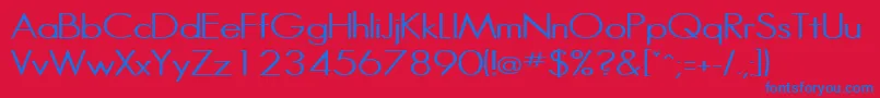 HalibutcondensedRegular Font – Blue Fonts on Red Background