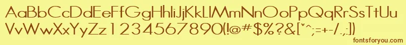 HalibutcondensedRegular Font – Brown Fonts on Yellow Background