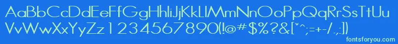 HalibutcondensedRegular Font – Green Fonts on Blue Background