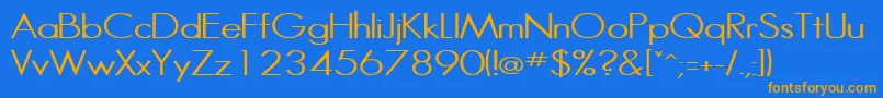 HalibutcondensedRegular Font – Orange Fonts on Blue Background