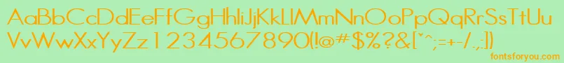 HalibutcondensedRegular Font – Orange Fonts on Green Background