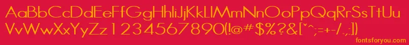 フォントHalibutcondensedRegular – 赤い背景にオレンジの文字