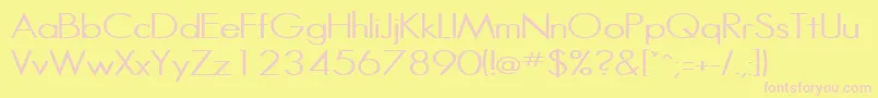 Police HalibutcondensedRegular – polices roses sur fond jaune