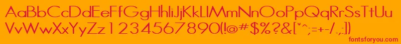 HalibutcondensedRegular Font – Red Fonts on Orange Background