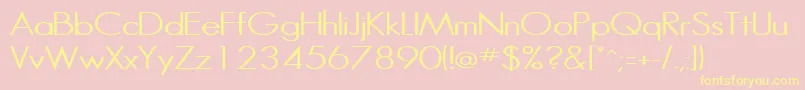 Police HalibutcondensedRegular – polices jaunes sur fond rose