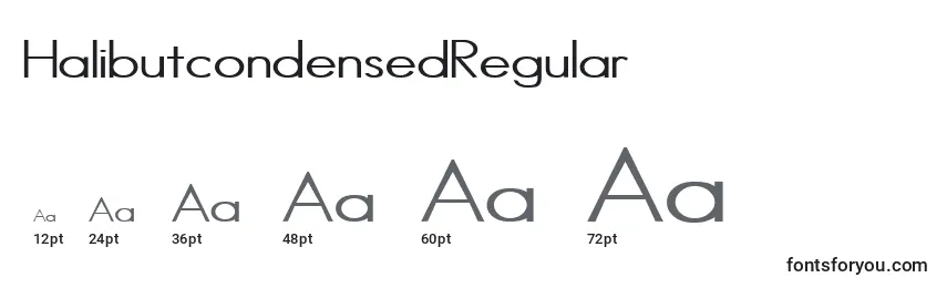 Размеры шрифта HalibutcondensedRegular