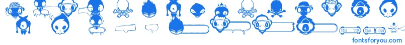 SkateOrDie Font – Blue Fonts on White Background
