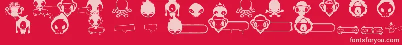 SkateOrDie Font – Pink Fonts on Red Background