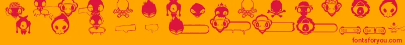 SkateOrDie Font – Red Fonts on Orange Background