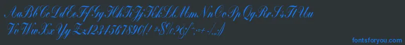 Bolina Font – Blue Fonts on Black Background