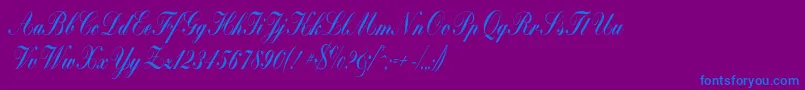 Bolina-Schriftart – Blaue Schriften auf violettem Hintergrund