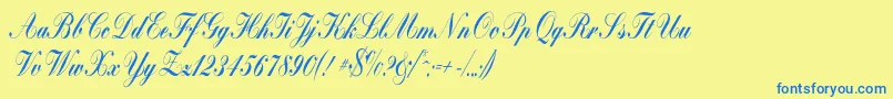 Bolina Font – Blue Fonts on Yellow Background