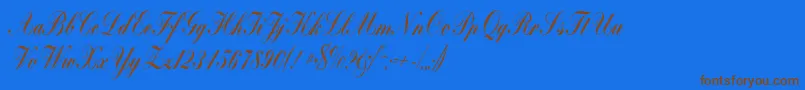 Bolina-Schriftart – Braune Schriften auf blauem Hintergrund