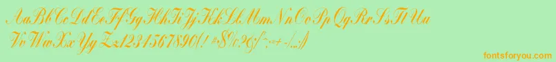 Bolina-Schriftart – Orangefarbene Schriften auf grünem Hintergrund
