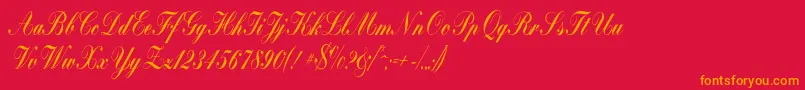 Bolina Font – Orange Fonts on Red Background
