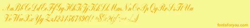 Bolina Font – Orange Fonts on Yellow Background