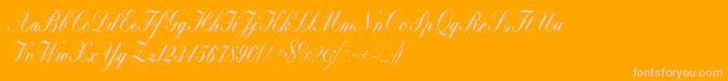 Bolina-Schriftart – Rosa Schriften auf orangefarbenem Hintergrund