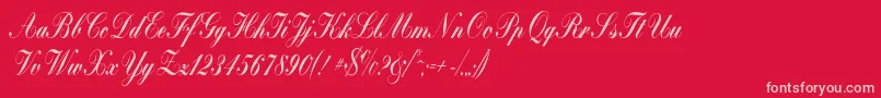 Bolina-Schriftart – Rosa Schriften auf rotem Hintergrund