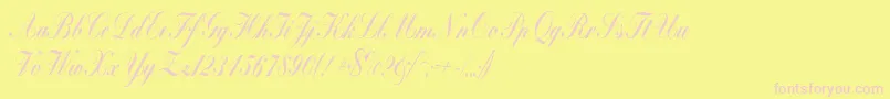 Bolina-fontti – vaaleanpunaiset fontit keltaisella taustalla