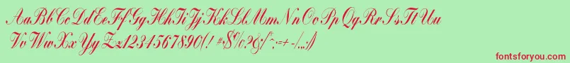 Bolina Font – Red Fonts on Green Background