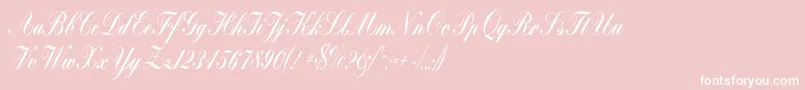 Bolina-Schriftart – Weiße Schriften auf rosa Hintergrund