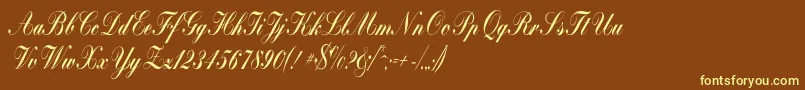 Bolina-fontti – keltaiset fontit ruskealla taustalla