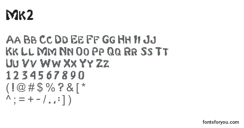 Czcionka Mk2 – alfabet, cyfry, specjalne znaki