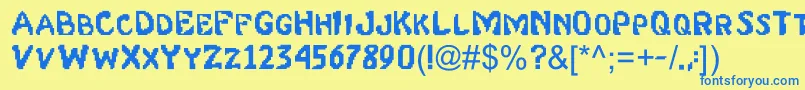 Mk2 Font – Blue Fonts on Yellow Background