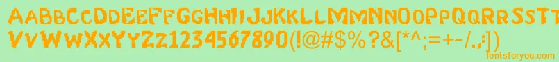 Mk2 Font – Orange Fonts on Green Background