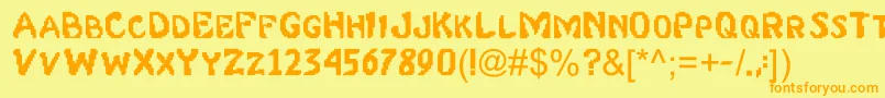 Mk2 Font – Orange Fonts on Yellow Background