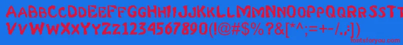 Mk2 Font – Red Fonts on Blue Background