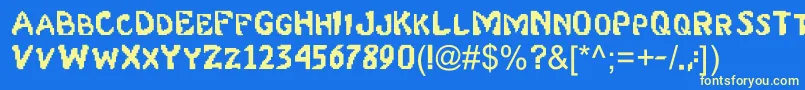 Mk2 Font – Yellow Fonts on Blue Background