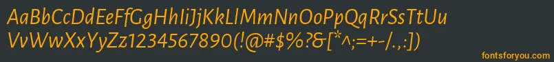 フォントLunasansItalic – 黒い背景にオレンジの文字