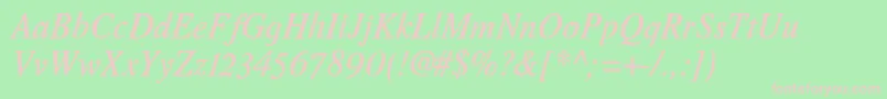 Romandeadfno2stdDemibolditalic Font – Pink Fonts on Green Background