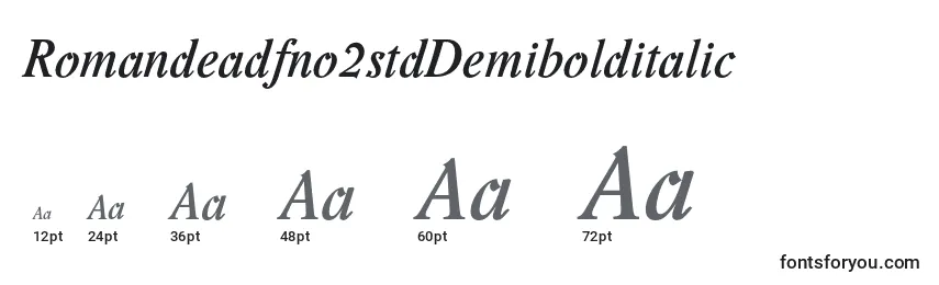 Romandeadfno2stdDemibolditalic Font Sizes