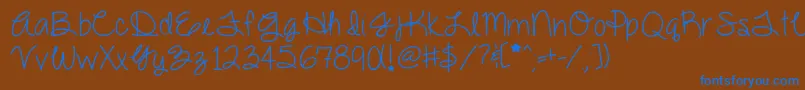 フォントDazzlingdivas – 茶色の背景に青い文字