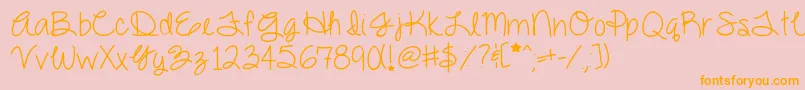 Dazzlingdivas-fontti – oranssit fontit vaaleanpunaisella taustalla