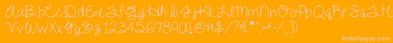 Dazzlingdivas-fontti – vaaleanpunaiset fontit oranssilla taustalla
