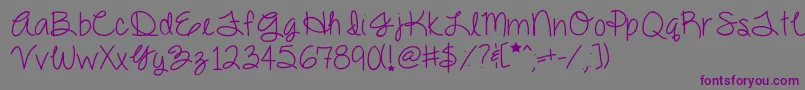 Dazzlingdivas-fontti – violetit fontit harmaalla taustalla