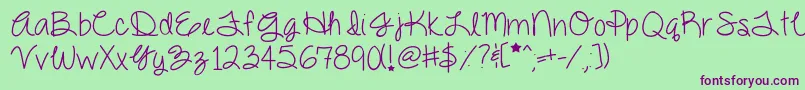 Dazzlingdivas Font – Purple Fonts on Green Background