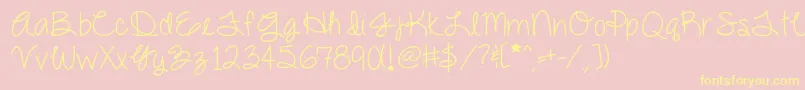 Dazzlingdivas-Schriftart – Gelbe Schriften auf rosa Hintergrund