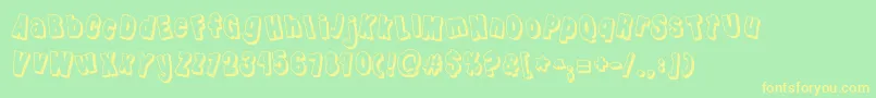 Kgpartyontherooftop Font – Yellow Fonts on Green Background