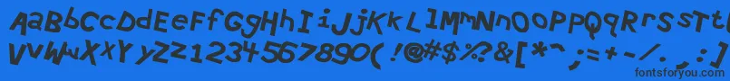 Hypewri4-Schriftart – Schwarze Schriften auf blauem Hintergrund