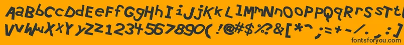 Hypewri4-Schriftart – Schwarze Schriften auf orangefarbenem Hintergrund