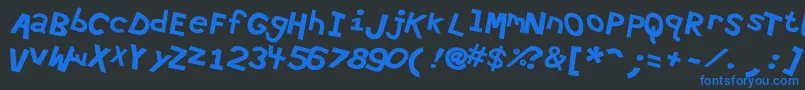 Hypewri4-Schriftart – Blaue Schriften auf schwarzem Hintergrund