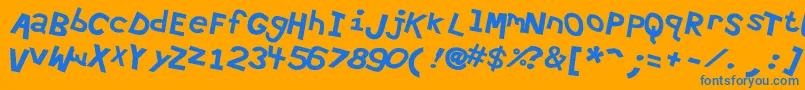 Hypewri4 Font – Blue Fonts on Orange Background