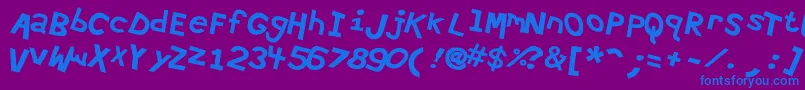 Hypewri4 Font – Blue Fonts on Purple Background